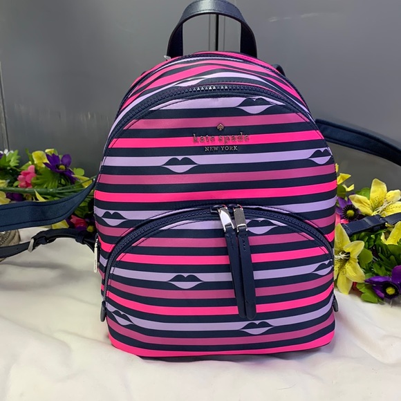 NWT kate spade Karissa Nylon Lip Print Medium Backpack